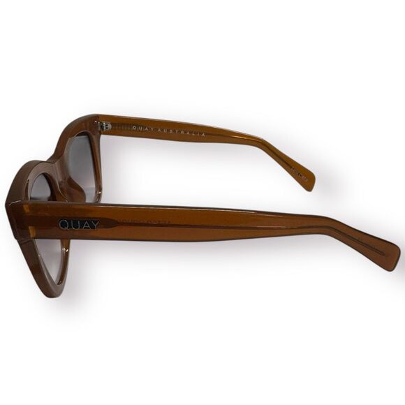 QUAY After Hours 111 Sunglasses Crystal Caramel Smoke Taupe Gradient Lenses Rare - Picture 7 of 10
